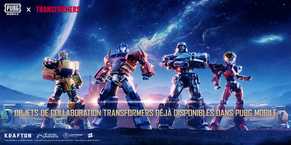 Une nouvelle fournée de contenu Transformers débarque dans PUBG Mobile