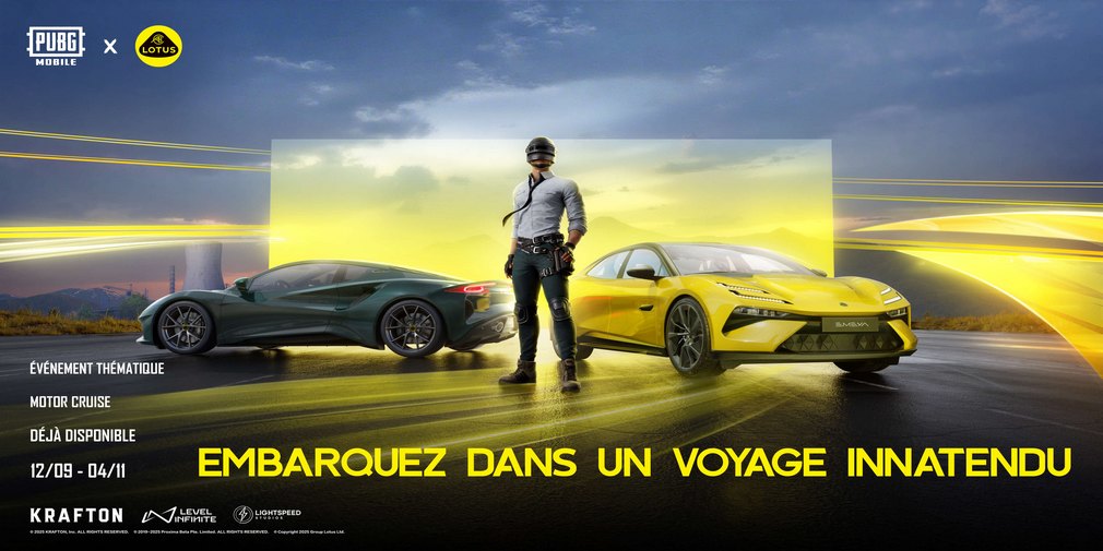 PUBG Mobile s'offre un crossover avec la marque de voitures de luxe Lotus