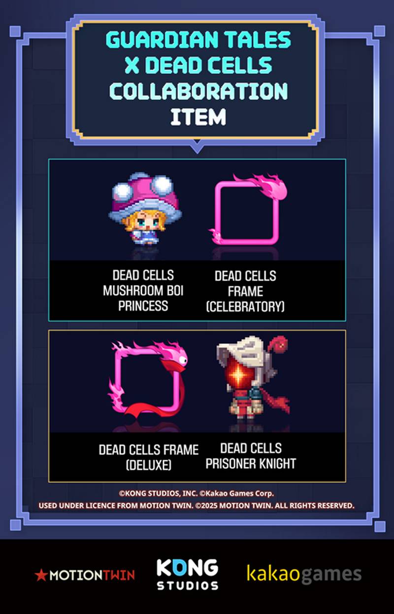 Extrait de contenu de la collaboration entre Dead Cells et Guardian Tales