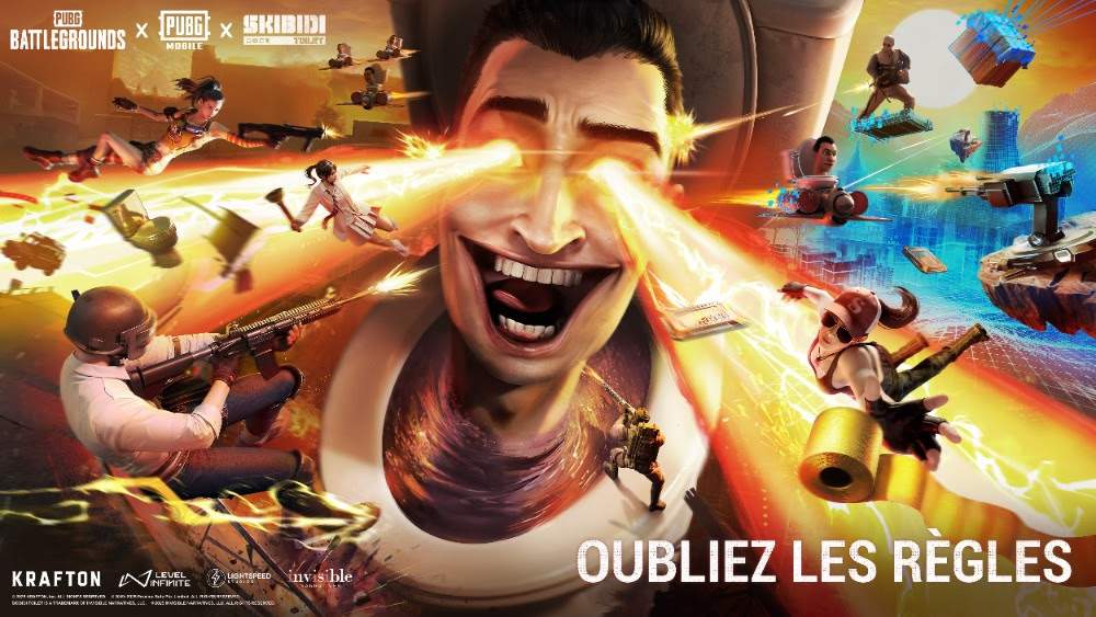 Image promotionnelle du crossover avec Skibidi Toilet de PUBG Mobile